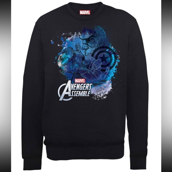 Marvel Avengers Assemble Captain America Montage Sweatshirt - Picture 1 of 4